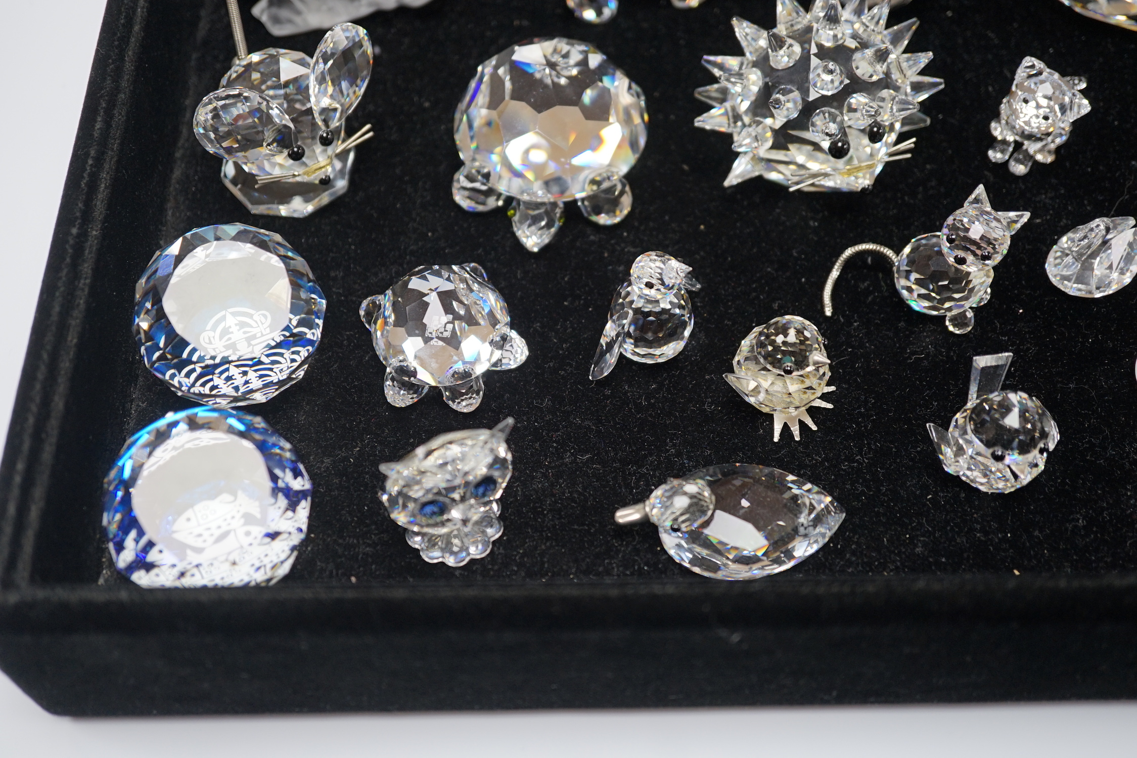 A quantity of Swarovski glass animals